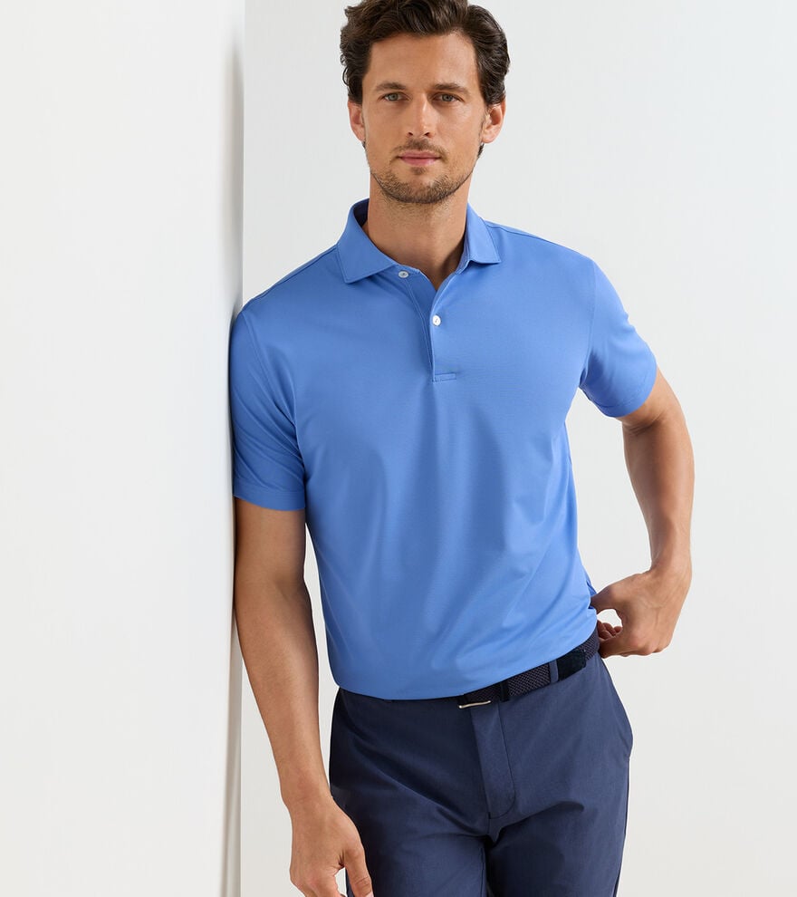 Peter Millar Soul Performance Mesh Polo: Dusk Blue