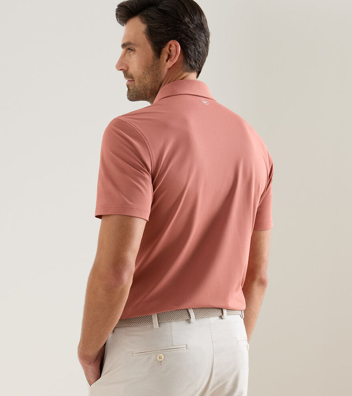 Peter Millar Soul Performance Mesh Polo: Faded Scarlet