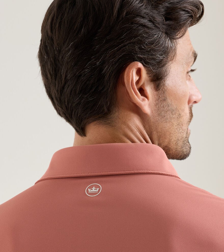 Peter Millar Soul Performance Mesh Polo: Faded Scarlet