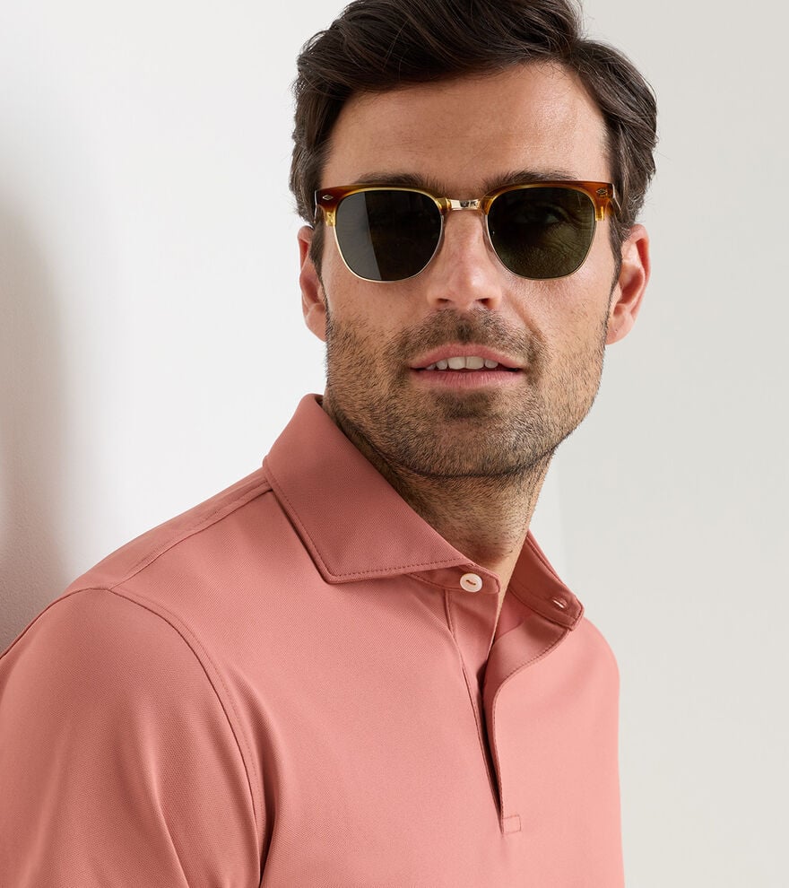 Peter Millar Soul Performance Mesh Polo: Faded Scarlet