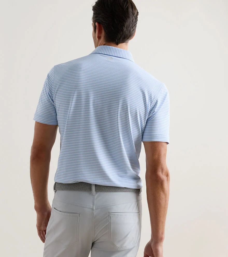 Peter Millar Tempo Performance Mesh Polo: Blue Frost