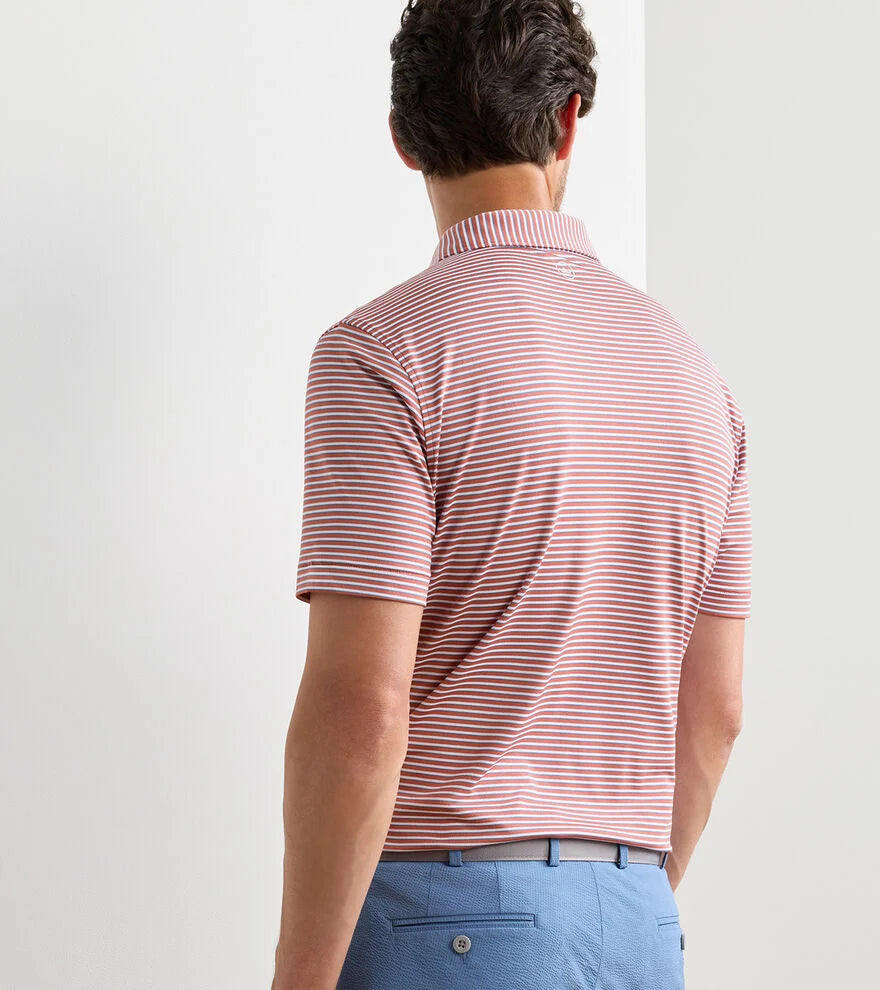 Peter Millar Tempo Performance Mesh Polo: Faded Scarlet