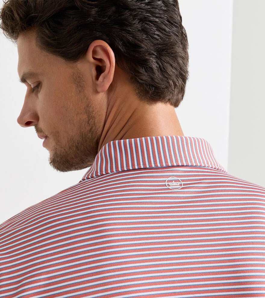 Peter Millar Tempo Performance Mesh Polo: Faded Scarlet