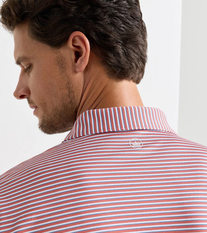Peter Millar Tempo Performance Mesh Polo: Faded Scarlet