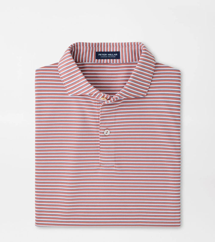 Peter Millar Tempo Performance Mesh Polo: Faded Scarlet