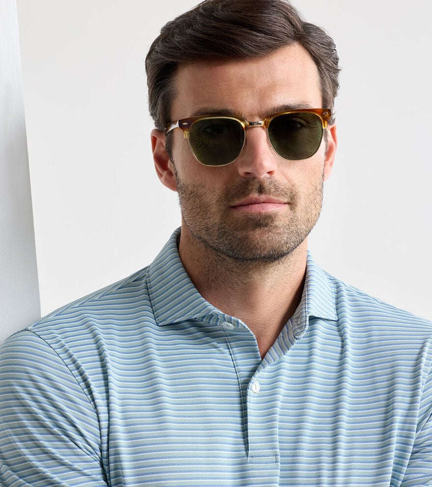 Peter Millar Tempo Performance Mesh Polo: Light Willow