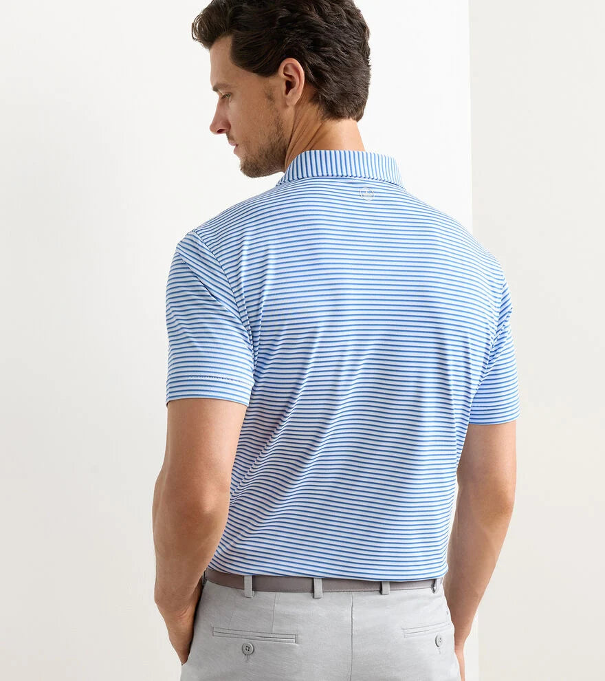 Peter Millar Tempo Performance Mesh Polo: White/Storm
