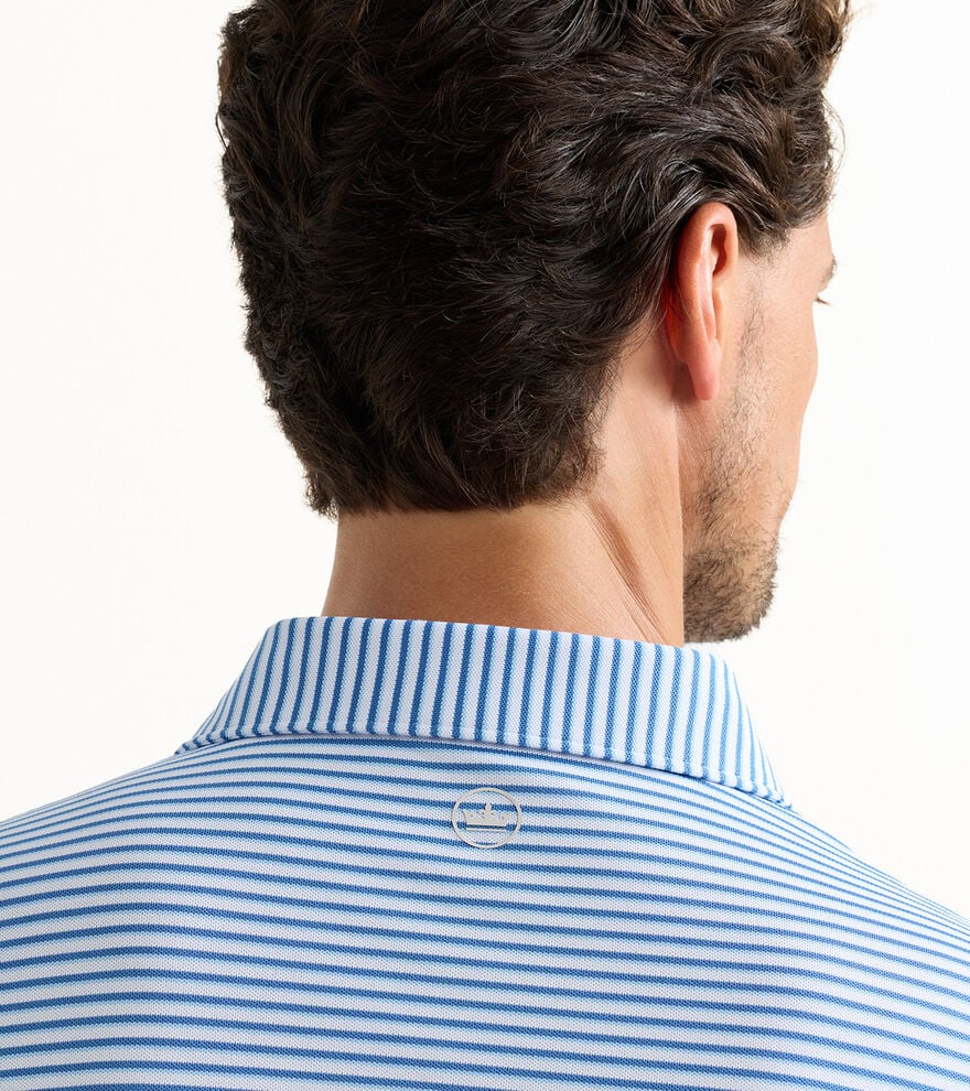 Peter Millar Tempo Performance Mesh Polo: White/Storm