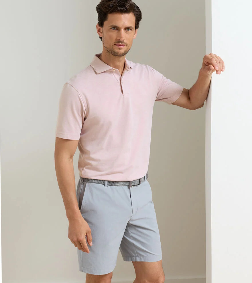 Peter Millar Albatross Cotton-Blend Piqué Polo: Faded Scarlet