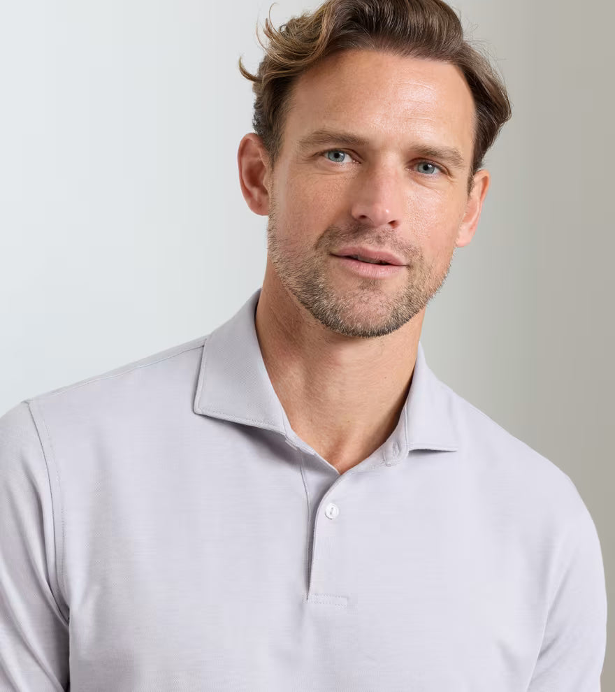 Peter Millar Crown Crafted Albatross Cotton-Blend Piqué Polo: Gale Grey