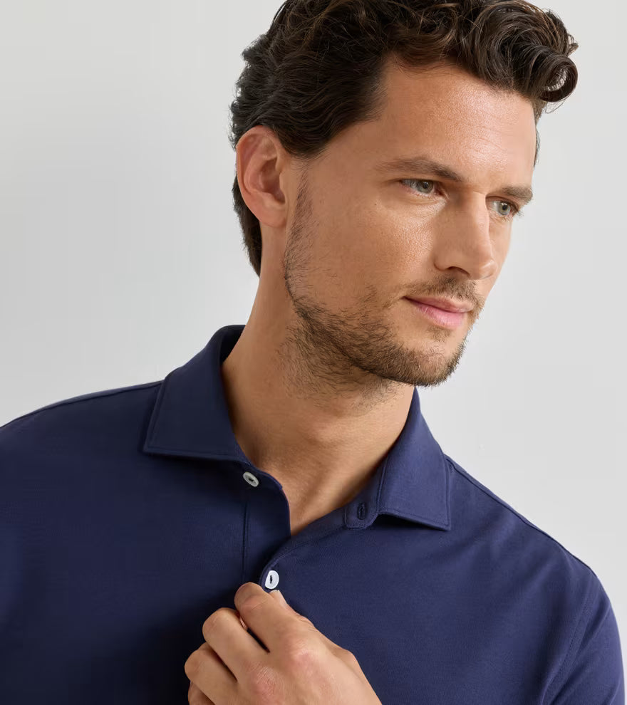 Peter Millar Crown Crafted Albatross Cotton-Blend Piqué Polo: Navy