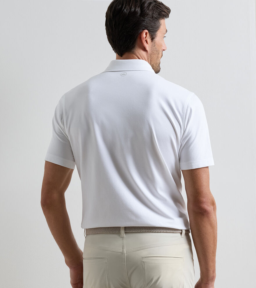 Peter Millar Albatross Cotton-Blend Piqué Polo: White