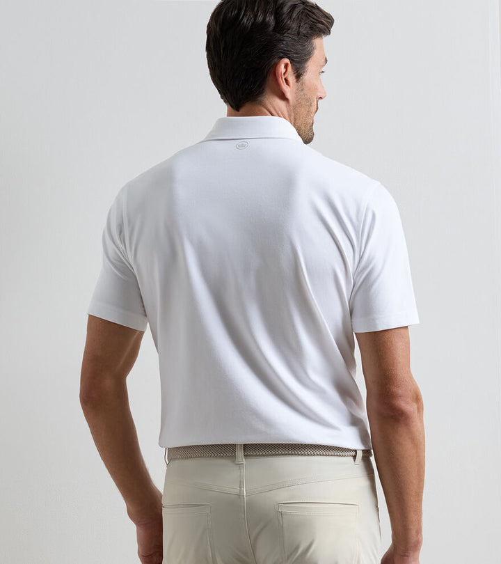 Peter Millar Albatross Cotton-Blend Piqué Polo: White