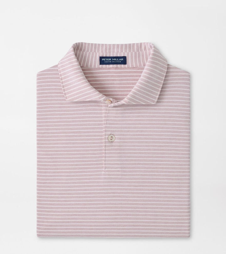 Peter Millar Albatross Stripe Cotton-Blend Piqué Polo: Faded Scarlet
