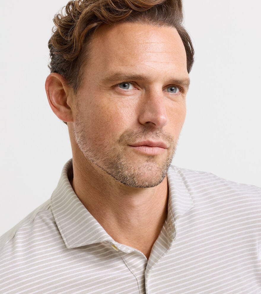 Peter Millar Albatross Stripe Cotton-Blend Piqué Polo: Summer Dunes
