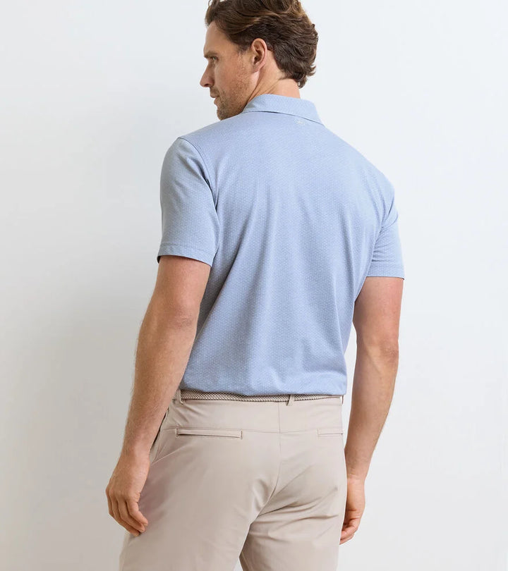 Peter Millar Albatross Diamond Cotton-Blend Piqué Polo: Dusk Blue