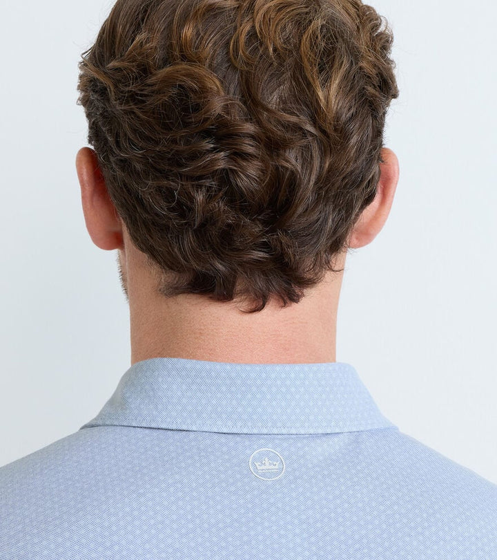 Peter Millar Albatross Diamond Cotton-Blend Piqué Polo: Dusk Blue