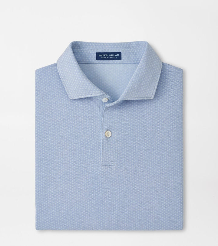 Peter Millar Albatross Diamond Cotton-Blend Piqué Polo: Dusk Blue