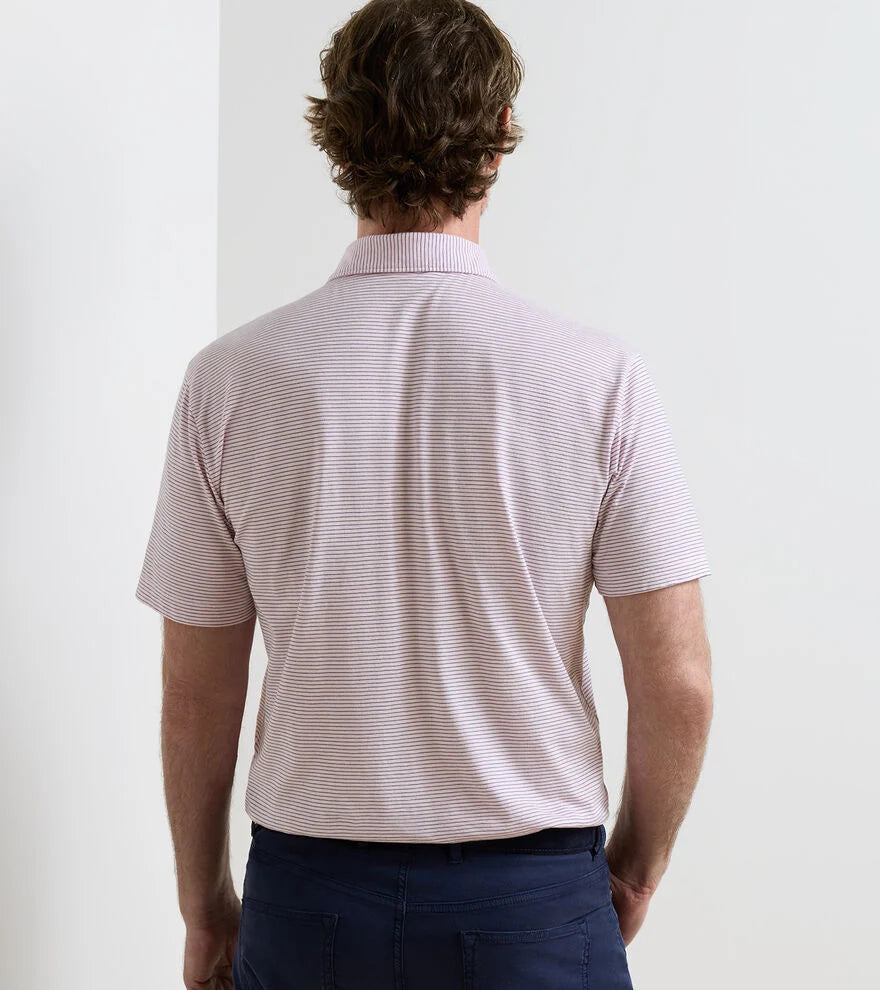 Peter Millar Journeyman Stripe Polo: Misty Rose