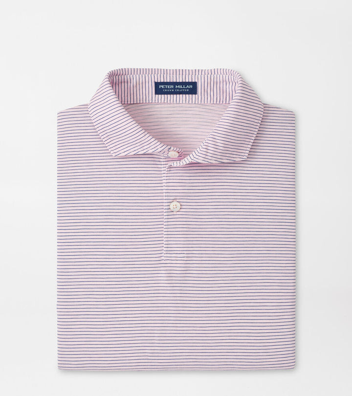Peter Millar Journeyman Stripe Polo: Misty Rose