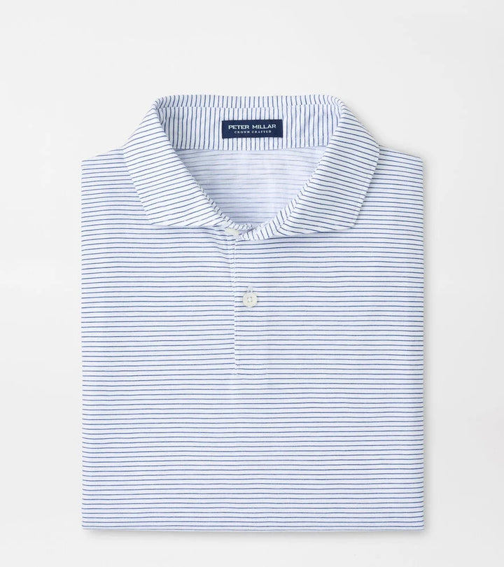 Peter Millar Journeyman Stripe Polo: White