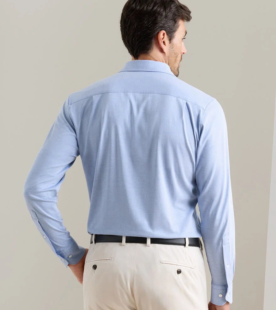 Peter Millar Excursionist Flex Solid Sport Shirt: Dusk Blue
