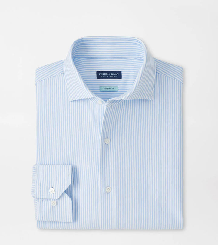 Peter Millar Excursionist Flex Stripe Sport Shirt: Blue Frost