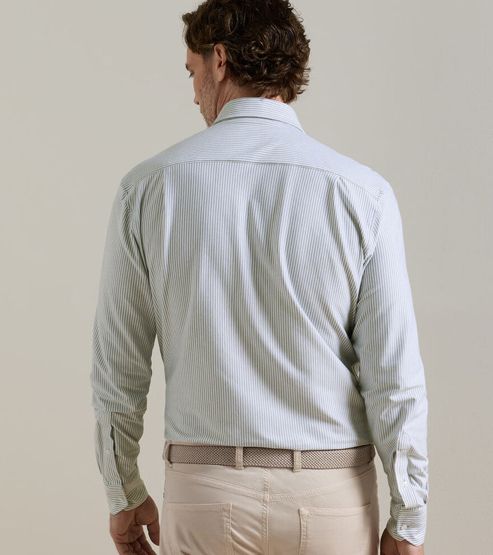 Peter Millar Excursionist Flex Stripe Sport Shirt: Willow