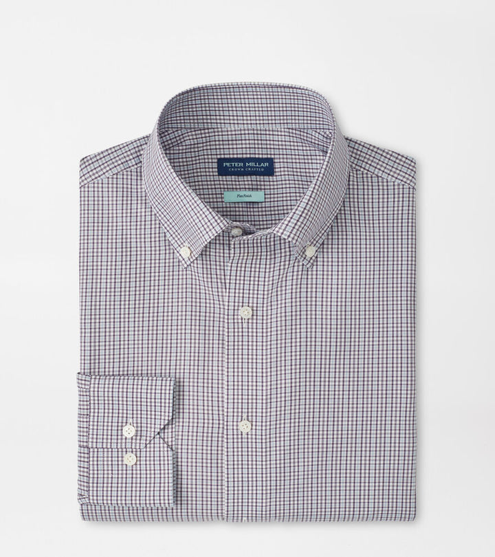 Peter Millar Marco Cotton Sport Shirt: Purple Fig