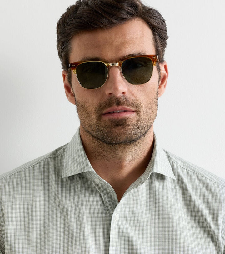 Peter Millar Dante Cotton Sport Shirt: Light Willow