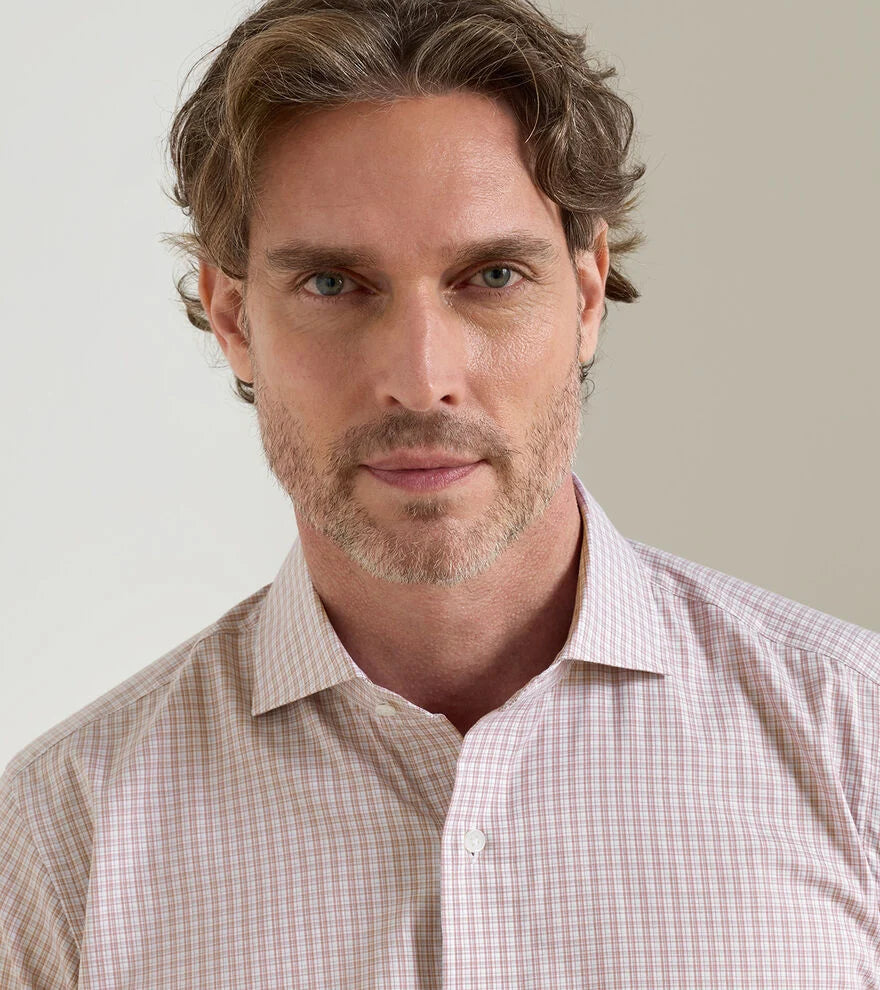 Peter Millar Dante Cotton Sport Shirt: Rose Quartz