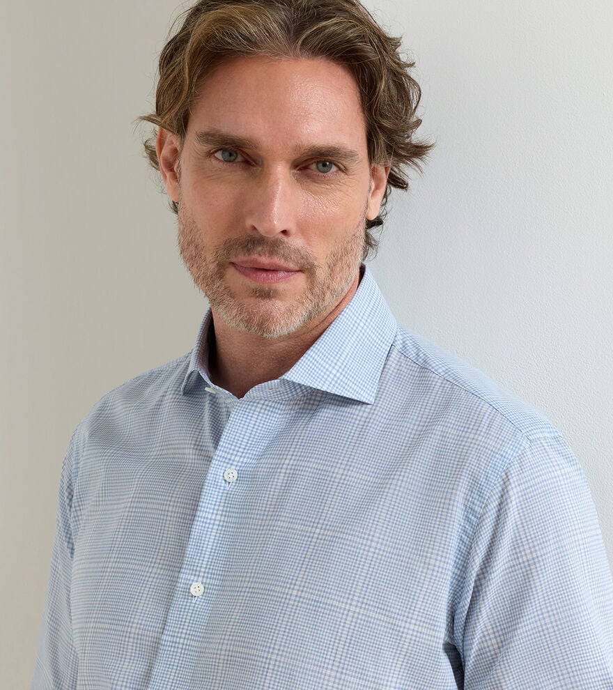 Peter Millar Crown Crafted Urbino Italian Poplin Sport Shirt: Iris Mist