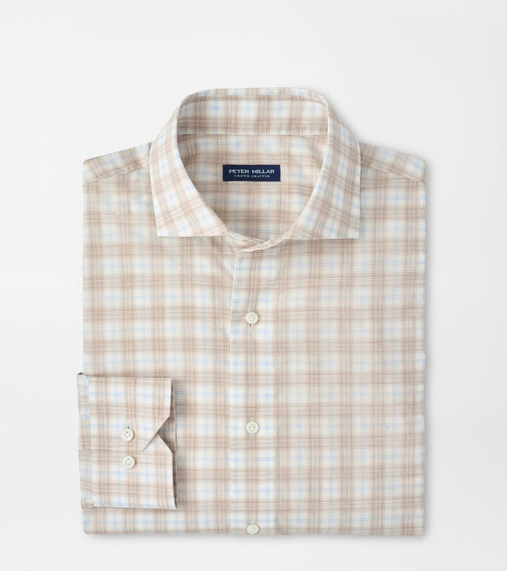 Peter Millar Crown Crafted Venzone Italian Poplin Sport Shirt: Truffle