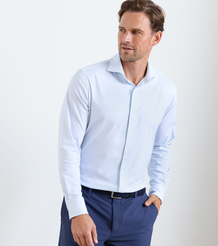 Peter Millar Excursionist Flex Print Sport Shirt: Blue Frost