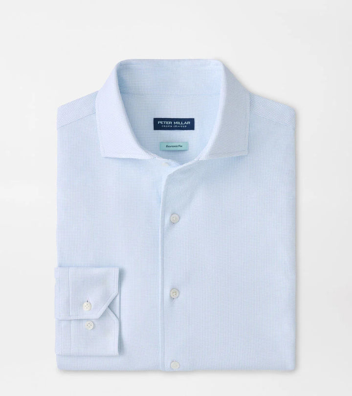 Peter Millar Excursionist Flex Print Sport Shirt: Blue Frost