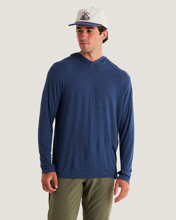 Free Fly Men's Bamboo Shade Hoodie: Heather True Navy