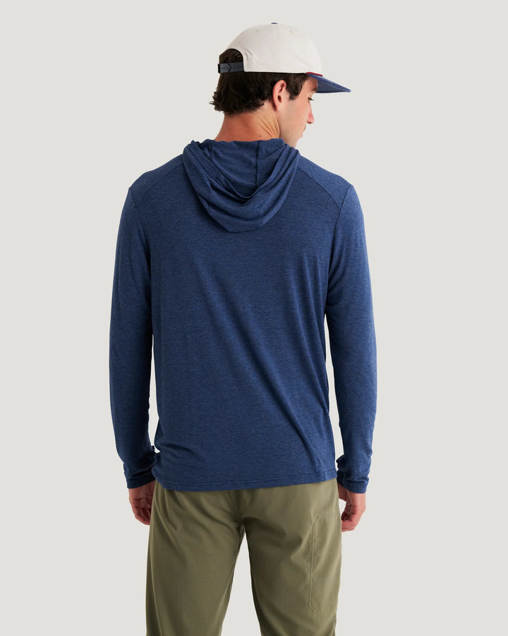Free Fly Men's Bamboo Shade Hoodie: Heather True Navy