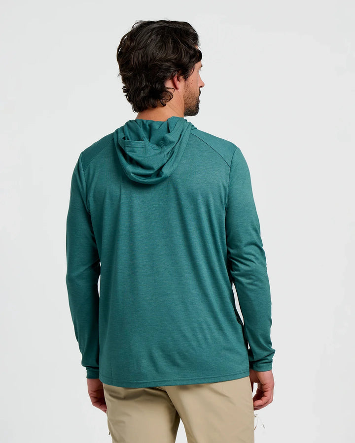 Free Fly Men's Bamboo Shade Hoodie: Heather Sea Pine