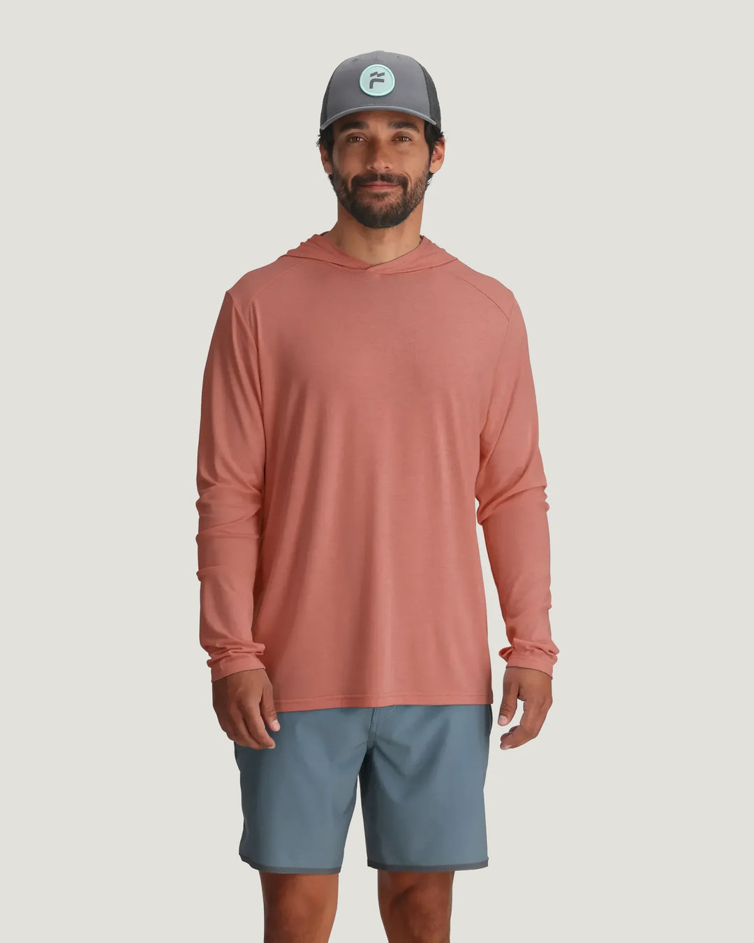 Free Fly Men's Bamboo Shade Hoodie: Heather Red Clay