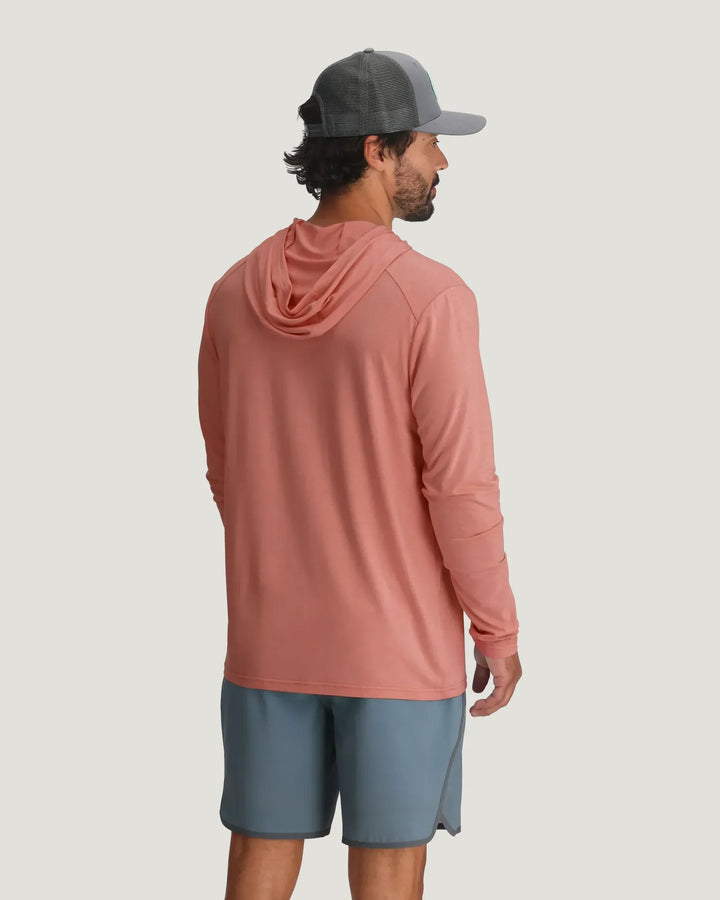 Free Fly Men's Bamboo Shade Hoodie: Heather Red Clay