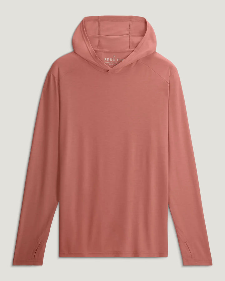 Free Fly Men's Bamboo Shade Hoodie: Heather Red Clay