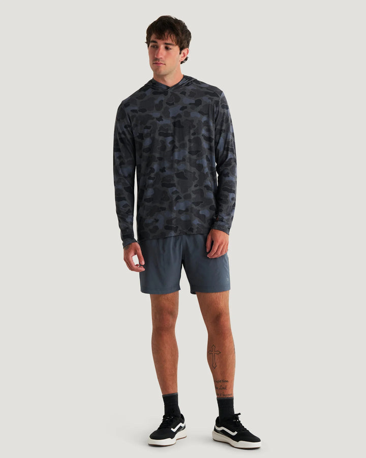 Free Fly Men's Bamboo Shade Hoodie: Vintage Camo Black