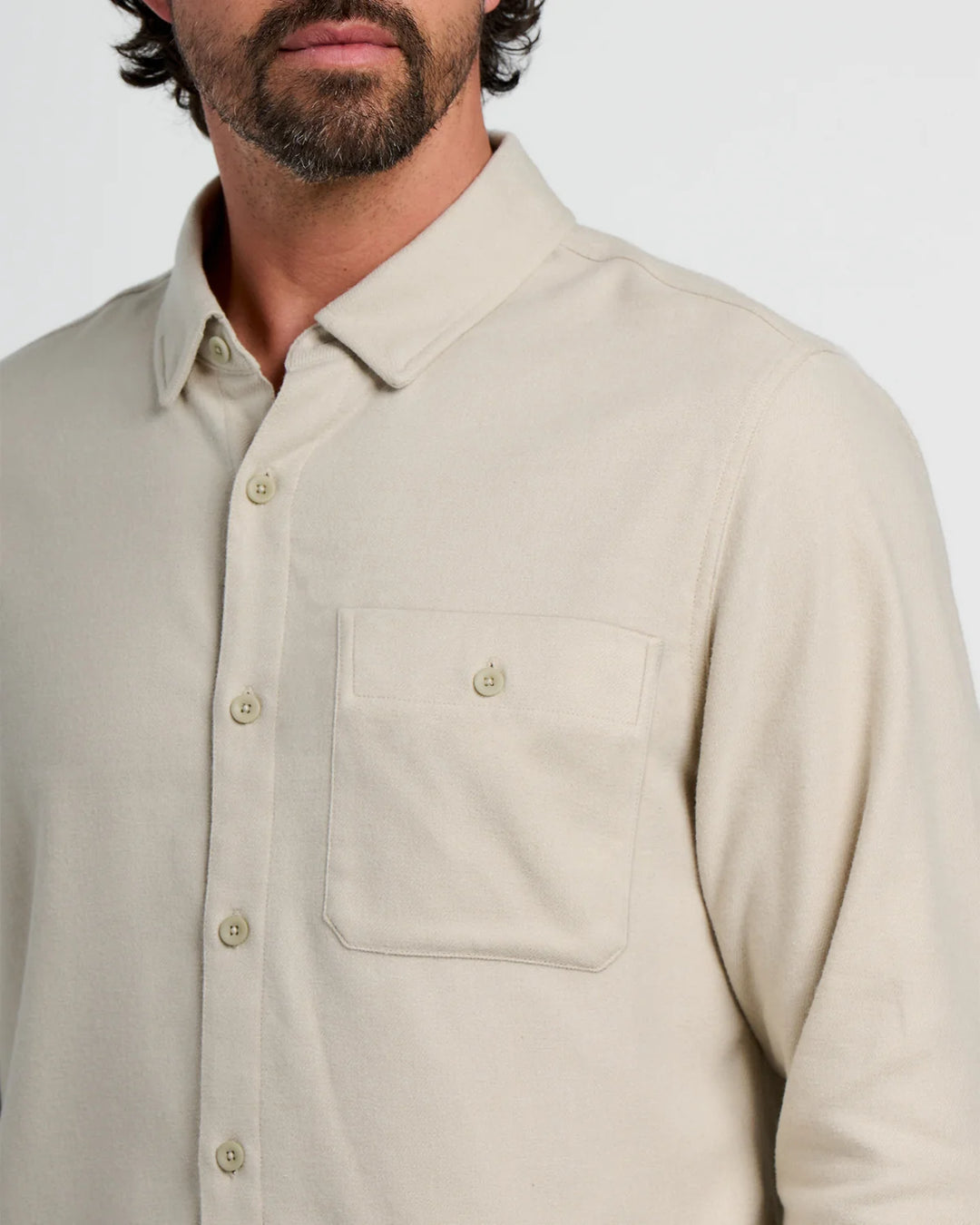 Free Fly Men's Seawool Flannel Shirt: Sandstone