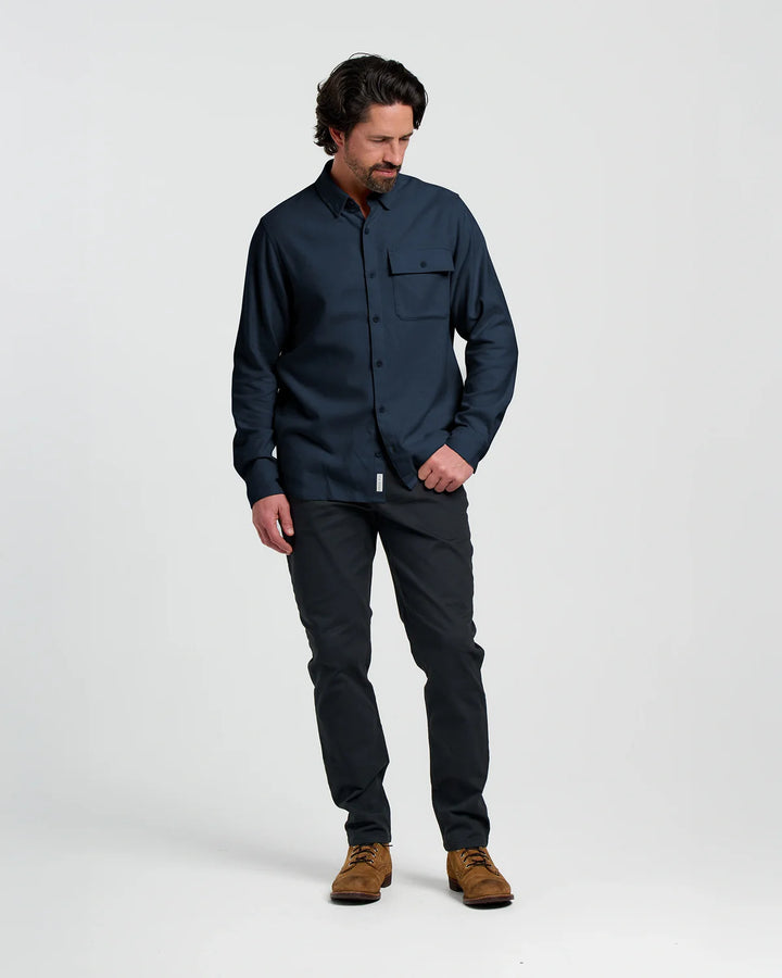 Free Fly Men's Seawool Flannel Shirt: Deep Navy