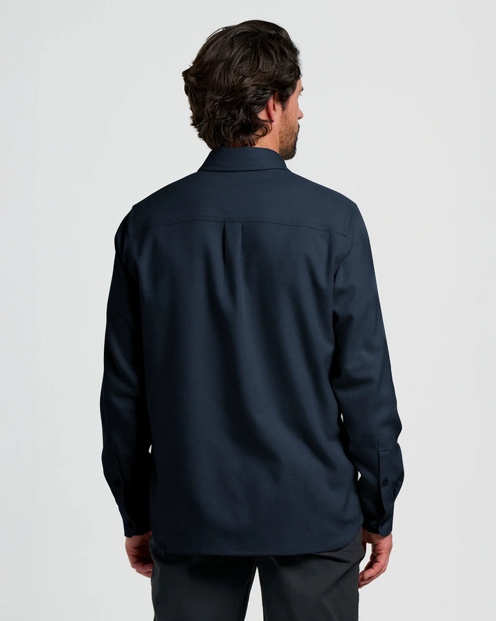 Free Fly Men's Seawool Flannel Shirt: Deep Navy