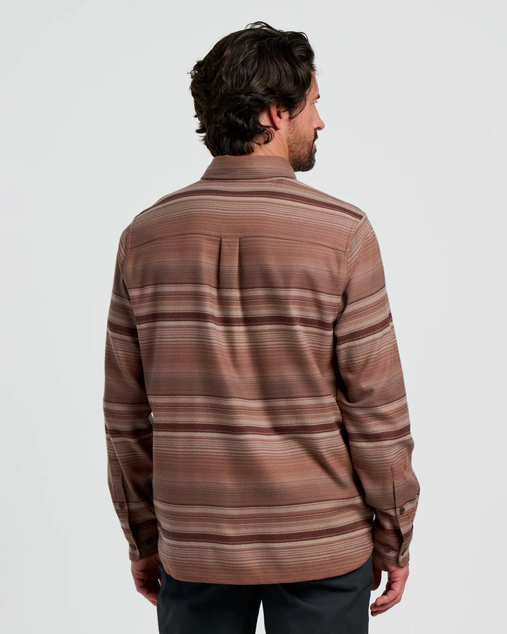 Free Fly Men's Seawool Flannel Shirt: Nutmeg Stripe
