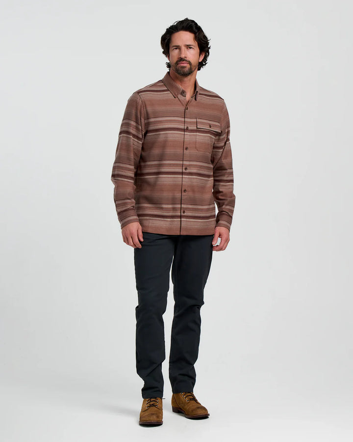 Free Fly Men's Seawool Flannel Shirt: Nutmeg Stripe