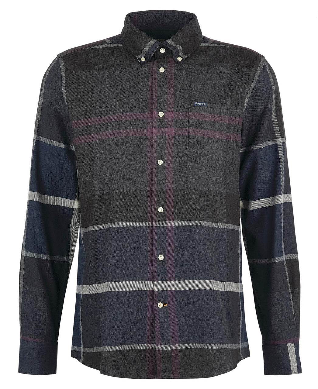 Barbour Mens Dunoon Tailored Shirt: Black Slate