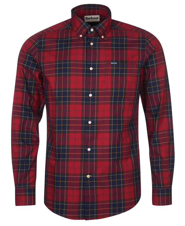 Barbour Mens Wetherham Tailored Shirt: Red