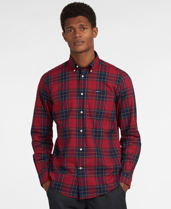 Barbour Mens Wetherham Tailored Shirt: Red